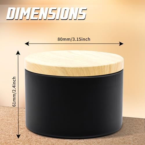 24-Pack 8oz Candle Tins with Wood-Grain Printing Lids, Metal Candle Jars for Candle Making, Empty Containers Vessels Bulk for Small Business & Beginners DIY Storage -Wood Black