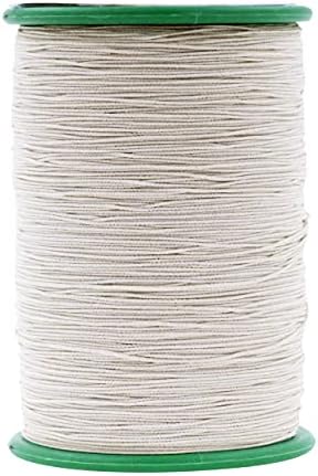 Mandala Crafts 0.6mm Cream Shirring Elastic Thread for Sewing, 546 Yards