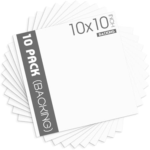 Mat Board Center 10x10 Backing Boards, 10 Pack White Backboards for Frames