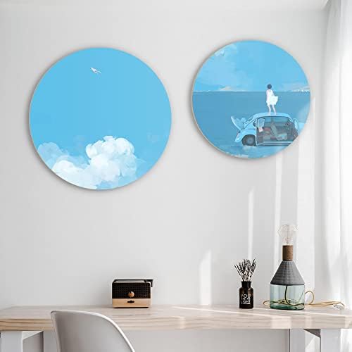 Falling in Art 2 Pack 20 and 24" Unfinished Round Birch Wood Panels