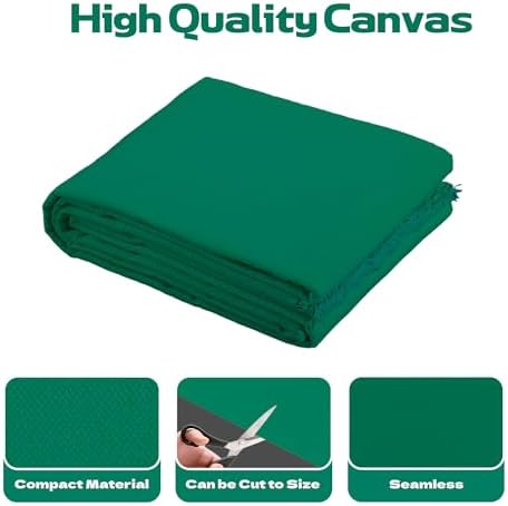 10oz Natural Cotton Blend Canvas Fabric, Duck Canvas Fabric, 60'' Wide for Arts & Crafts, Painting, Handmade Home Decor (Green, 1 Yard)