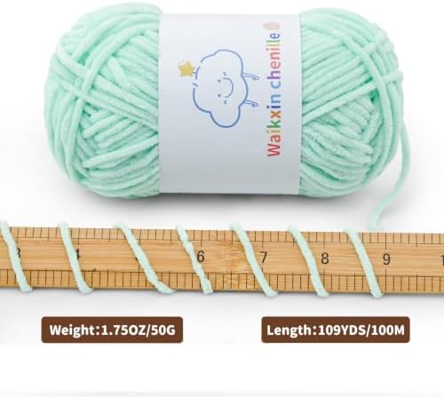 Skinny Chenille Yarn for Crocheting, 1.75 oz/ 109 yds Amigurumi Yarn&Baby Yarn for Crocheting Soft, Fluffy Fingering Weight Velvet Yarn for DIY Crafts&Baby Blankets.(Golden Yellow)