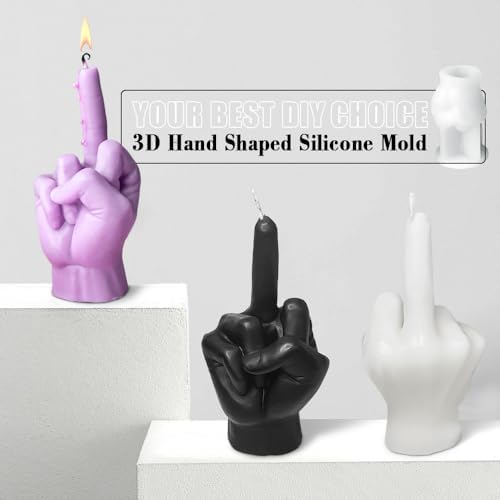 Large Hand Shaped Silicone Mold for Candle Making, 5" Gesture Candle Mold