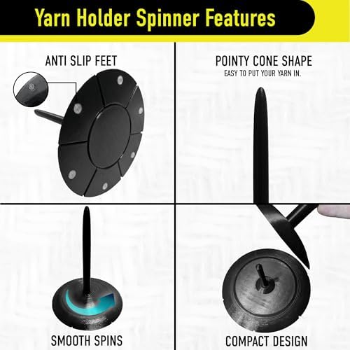 Yarn Holder Spinner For Crocheting And Knitting | Compact Design (Assembly Required)