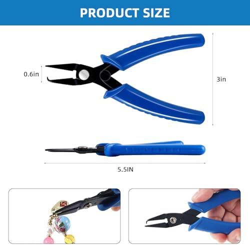 URSKYTOUS Split Ring Pliers Jewelry Making Tools Jump Ring Opener Tool Keychain Pliers for Opening Split Rings Jump Rings Jewelry Plier for Bracelet Fishing Beading DIY Craft Jewelry Making Supplies