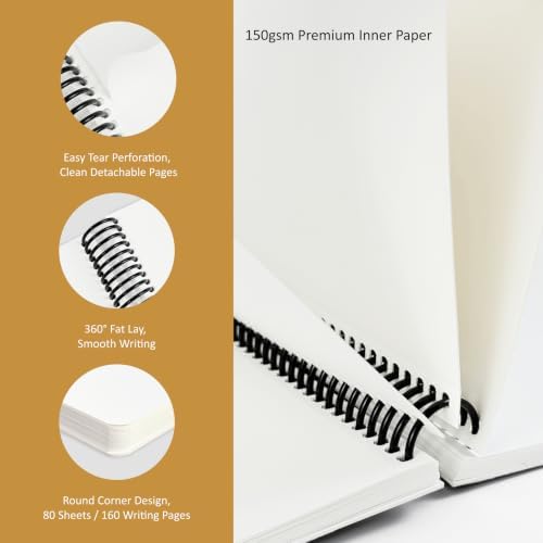 Hardcover Sketchbook,7.2" x 8.3" Spiral Bound Drawing Pad,World Tree