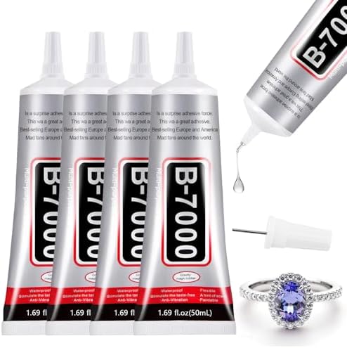4 PCS 50ml B7000 Glue Clear with Precision Tip, Bedazzling Glue