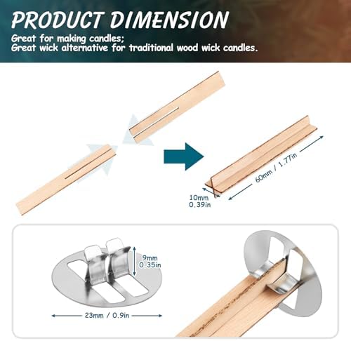 40 Set Wood Candle Wicks Cross Shape 2.4x0.4inch / 60x10mm, Cross Wooden Wicks w/Iron Stands for Soy Candle Making, Natural Wood Wick Core Handmade Candles Supplies