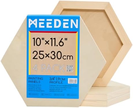 MEEDEN Unfinished Wood Canvas Board:10x11.6 Canvas Panel Pack of 4