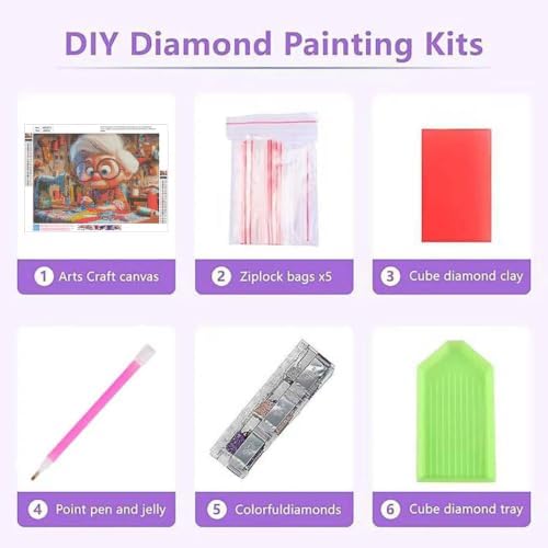 XUCNWL Diamond Art Kits for Adults,Sewing Machine Grandma Diamond Painting