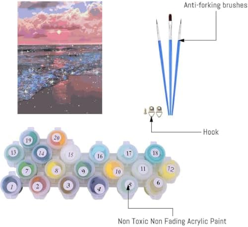 AIBOERL Paint by Numbers Kit for Adults Beginner,Sunset Beach, 12X16In