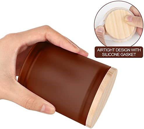 Thick Candle Jars for Making Candles 20 Pcs, 7 OZ Empty Jars with Wood Lids for Candle Making, Sample Container, Frosted Brown