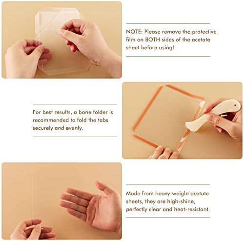 10 Pack Flat Shaker Covers for Card Making - 4"x5.25" Rectangle Plastic Transparent Shaker Creator Acetate Sheets for Arts & Crafts Projects DIY Scrapbooking Supplies