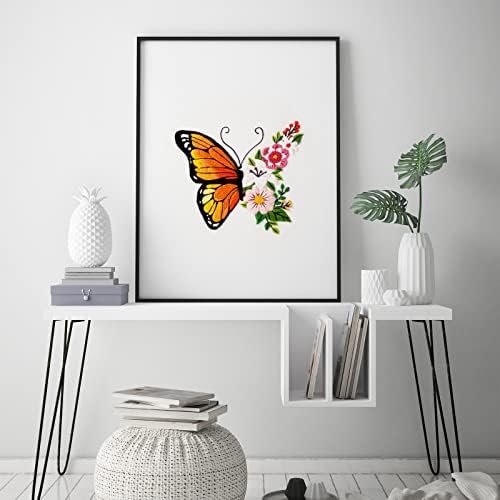 Louise Maelys Floral Butterfly Embroidery Kit for Beginners Nature Craft