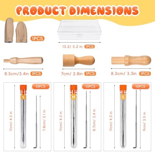 LUDOTEK 38 Pcs Needles Felting Tools Needles Wool Felting Soft Needle Felting Pad with 3 Sizes Felting Needles for Needle Felting Craft DIY