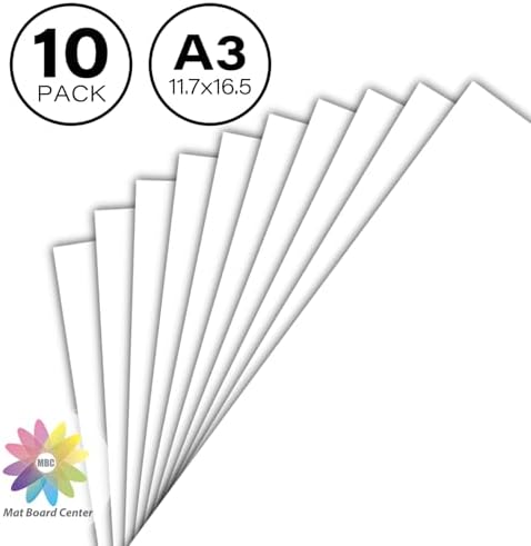 Mat Board Center 11.7x16.5 Backing Boards, White Backboards for A3 Frames