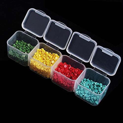 Eiito Diamond Painting Storage Containers, 2pcs 28 Grids Clear Diamond Painting Accessories and Tools Boxes Bead Organizers Diamond Art Embroidery Storage with 200PCS Label Stickers