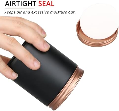 MILIVIXAY 20 Pack 8 OZ Thick Glass Matte Black Candle Jars with Rose Gold Lid-Bulk Empty Candle Jars for Making Candles-Canning Jar for Spice, Liquid, Sample- Dishwasher Safe.