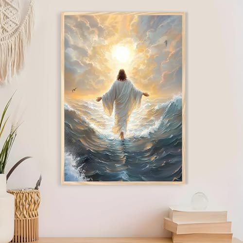 Jesus Paint by Numbers Kit for Adults Framed Canvas 12X16 in, Frameworkless