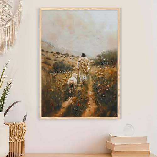 Jesus Paint by Numbers Kit for Adults Framed Canvas 12X16 in, Frameworkless