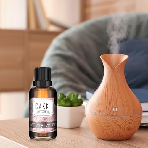 Essential Oils for Diffusers for Home, Scent-Strawberry Ice-Cream Large Size 50ml, Cakki Fragrance Oils, for Candle Making, for Soap Making, Diffuser Oil Scents