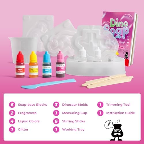 Dino Soap Making Kit, DIY STEM Craft, Gift for Girls & Boys 8+