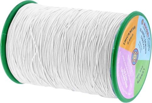 Mandala Crafts 0.6mm Black White Shirring Sewing Elastic Thread 1092 Yds