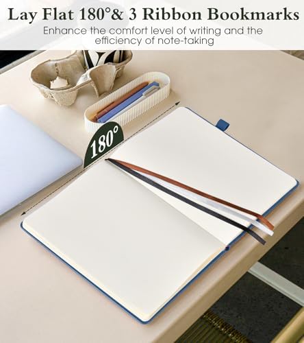 PAIBAS Blank Journal Notebook for Women Men,160 Pages,A5 Hardcover Sketchbook for Drawing, Sketch book, Unlined Notebooks for School,Work, Note Taking,Travel Journals for Writing 5.8"x8.5" (Navy)