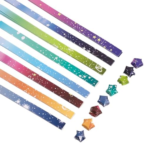 1040Pcs Cute Sky Origami Paper Star Strips, Colorful Folding Strips for DIY Lucky Star Handcraft, Party Decoration