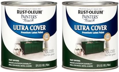 Rust-Oleum Painter's Touch Latex Brush-On Paint, Quart, Gloss Hunter Green