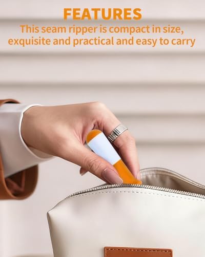 Needle and Thread Seam Ripper, Rippers for Sewing and Thread (Orange)