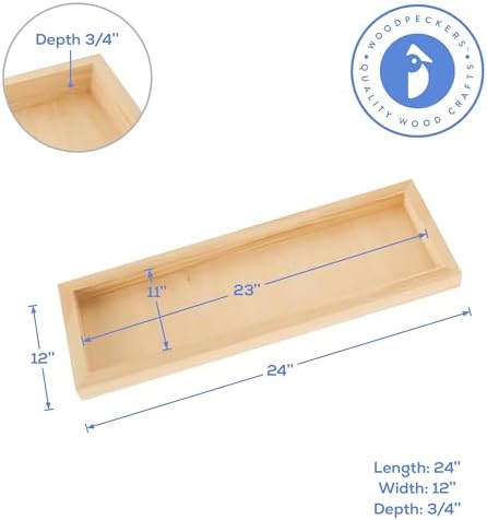Narrow Wood Canvas 12 x 24 x 3/4-inch, Pack of 2 Wood Sign Blanks with Frame for Panoramic Style Photo Display, by Woodpeckers