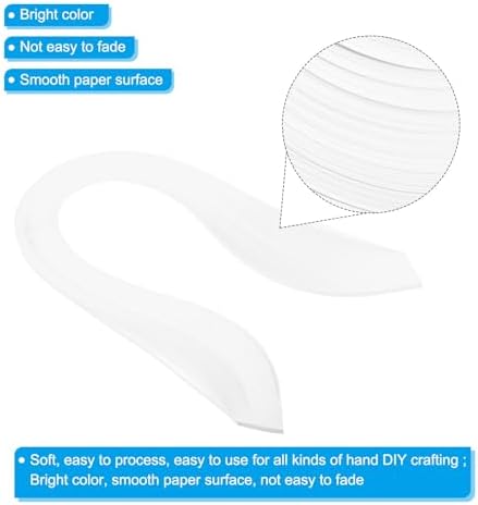 PATIKIL 240pcs Quilling Strips Paper, 3mm x 39cm Origami Paper Quilling Kits for Adults Beginner Art DIY Craft Christmas, White