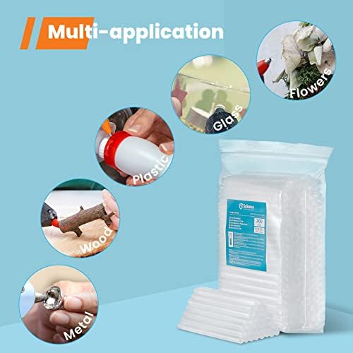 GoGonova Mini Glue Gun Sticks, 200 Pack Clear Hot Melt Adhesive Sticks