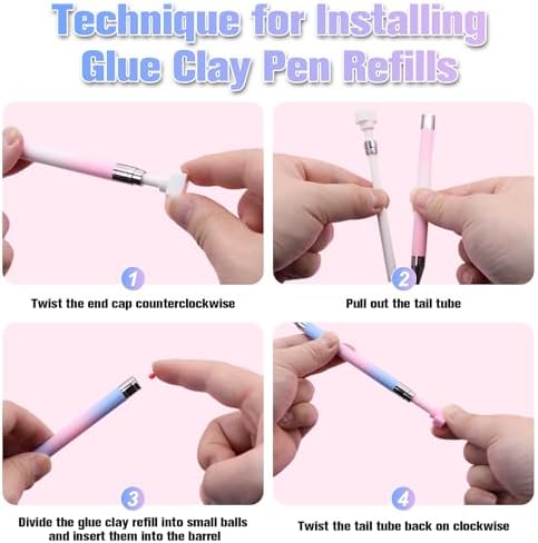 ZYNERY 2PCS Diamond Art Pen, Diamond Painting Pens Refillable, Glue Clay Pens for Rhinestones, Gem Art Rhinestone Picker Tool for 5D Gem Painting Includes 12 Glue Clay Refills