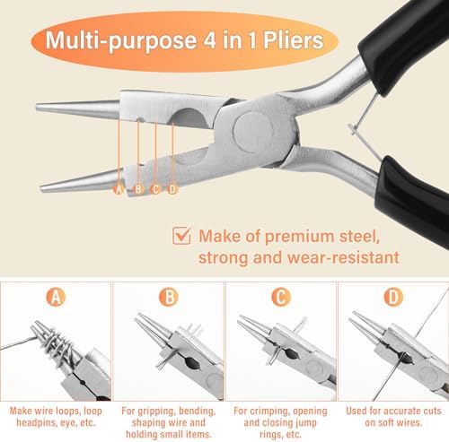 20 Gauge Silver Jewelry Making Wire with 4 in 1 Plier modacraft 82FT Craft Wire 0.8mm Tarnish Resistant Copper Wire Beading Wire for Jewelry Making Supplies and Crafting