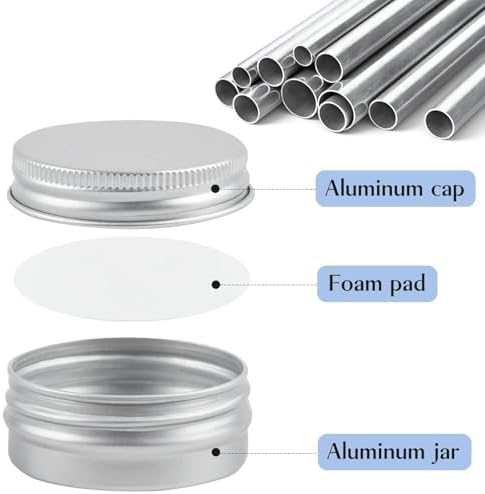 TUZAZO 48Pack Aluminum Tins, 1/2 Oz Metal Container with Lids and Labels