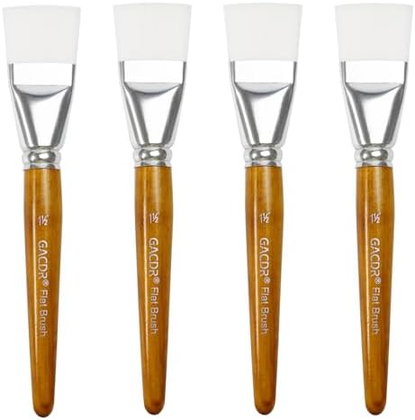 Large Flat Paint Brushes,4 Pcs 1.5 Inch Craft Basecoating PaintBrushes