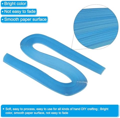 PATIKIL 240pcs Quilling Strips Paper 1/8"(3mm) 21"(54cm) Origami Paper Quilling Strip for Art DIY Hand Craft Christmas, Blue