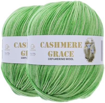 100% Pure Natural Merino Wool Yarn (4ply) - Each Ball 3.5 OZ/Approximately 320 Yards - Hand-Knitting/Crochet/Knitting - Soft and Non-irritating [2 Ball Set] (Mandala 06)