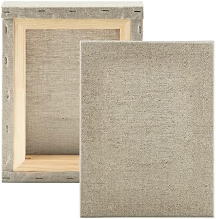 Senso Clear Primed Linen Stretched Canvas - Multi-Media Stretched Canvas for Oils, Acrylics, Pastels, & More! - 9x12
