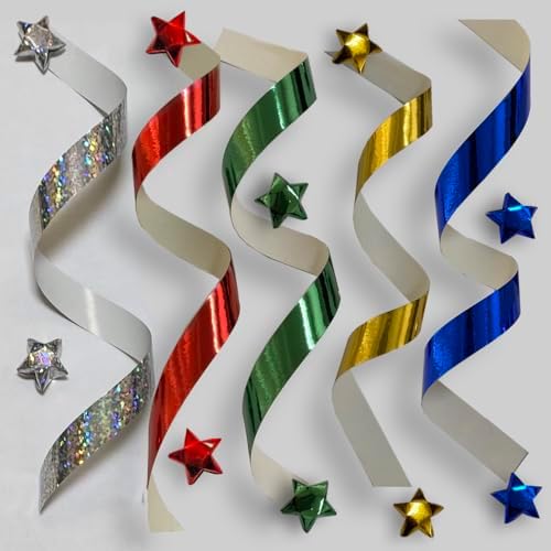 500-Strips Variety Mix of Foil Paper Strips for Making Origami Stars, Lucky Stars, Puff Stars. Reflective Mirror Shiny Paper Strips, 0.5 x 11 inch. (Variety Mix, 500)