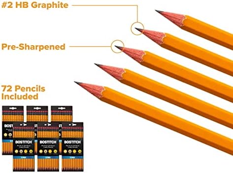 Bostitch Office Premium #2 Pencils, American Cedar Wood, Pre-Sharpened, HB Graphite, 72-Pack