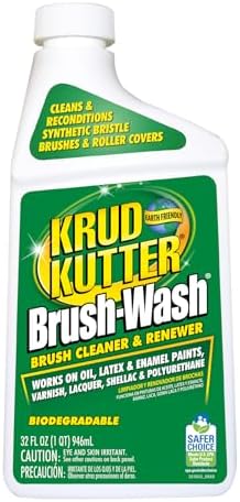 Krud Kutter Brush-Wash Cleaner and Renewer, 32 oz, Paint Brush Cleaner for Latex and Oil Based Paint, Restores Brushes and Rollers, Removes Paint Residue and Buildup