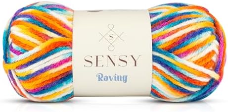 Sensy Roving Multi Color Yarn, 3.5 oz, 132 Yards, Gauge 5 Bulky (Carnaval)