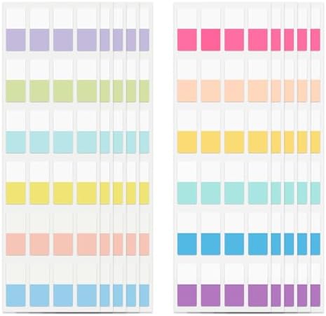 480 Pcs Sticky Index Tabs, Colored Book Tabs for Notebooks, 0.5×1inch