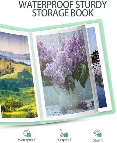 SXhyf A3 Diamond Painting Storage Book for 60 Diamond Painting Pics, Diamond Painting Accessories with 30 Pages Clear Sheet Protectors, Presentation Portfolio Folder for Artwork, 16.5x12.1in