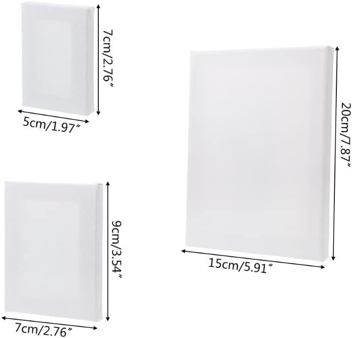6 Pack Artist Blank Canvas, 15 x 20cm Stretched Canvas Frames Panel Board, Rectangle Art Board for Acrylic Oil Painting