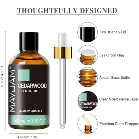 MAYJAM Cedarwood Essential Oil for Diffuser Soap Candle Making, 3.38FL.OZ