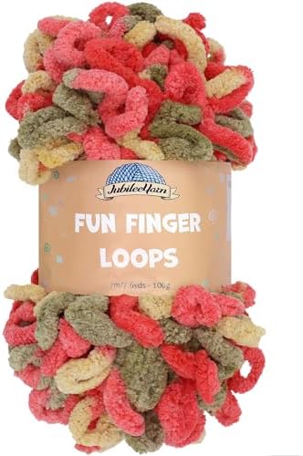 JubileeYarn Fun Finger Loops Yarn - 100g/Skein Jumbo Polyester - Janus - 1 Skein
